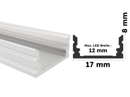 Weißes Aluminium Aufputzprofil Elbe