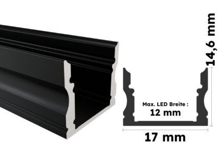 Schwarzes Aluminium Aufputzprofil Donau