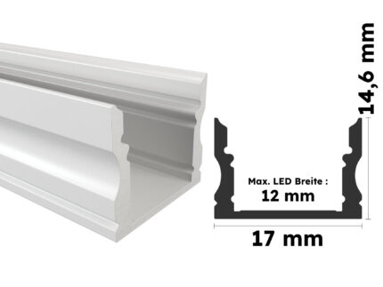 Weißes Aluminium Aufputzprofil Donau