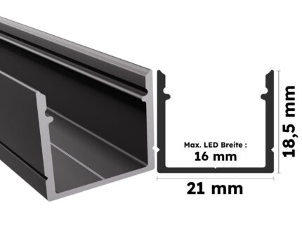 Schwarzes Aluminium Aufputzprofil Ruhr