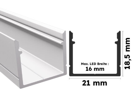 Weißes Aluminium Aufputzprofil Ruhr