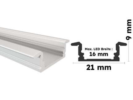 Weißes Aluminium Einbauprofil Ems