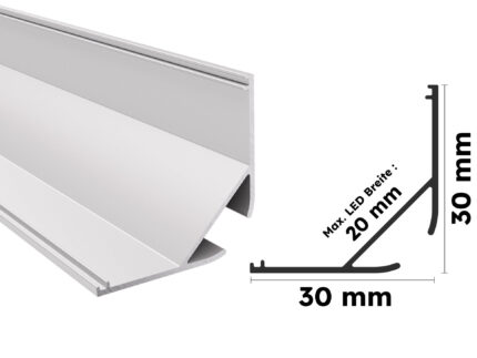 Weißes Aluminium Eckprofil Nesse