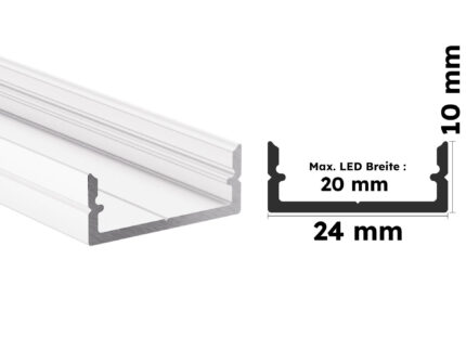 Weißes Aluminium Aufputzprofil Bille