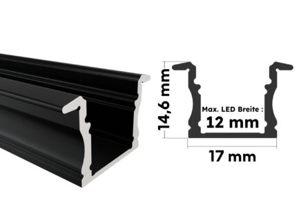 Schwarzes Aluminium Einbauprofil Main