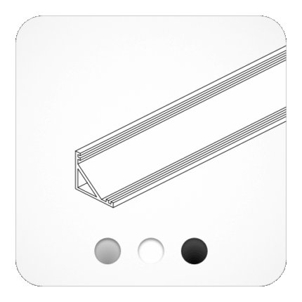 LED Alu Profile Eckprofil / Ecke-Rund ER für 12 mm LED-Streifen - WESER