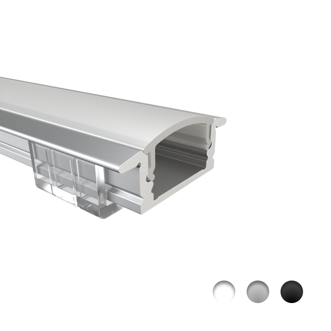 LED Alu Profile Einbauprofil / Flügel-Profil für 12 mm LED-Streifen - RHEIN