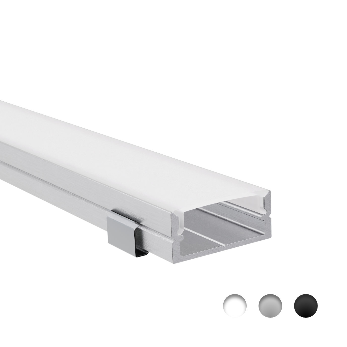 LED Alu Profile Aufputzprofil für 16mm LED-Streifen mit einklickbarer Abdeckung - SAAR