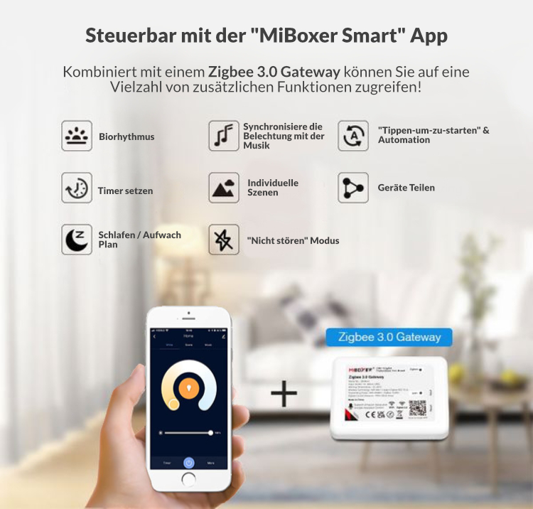 2-in-1 LED-Controller | Einfarbig | CCT | Zigbee 3.0 + 2,4GHz | Miboxer | Tuya | FUT035Z+ – Bild 6