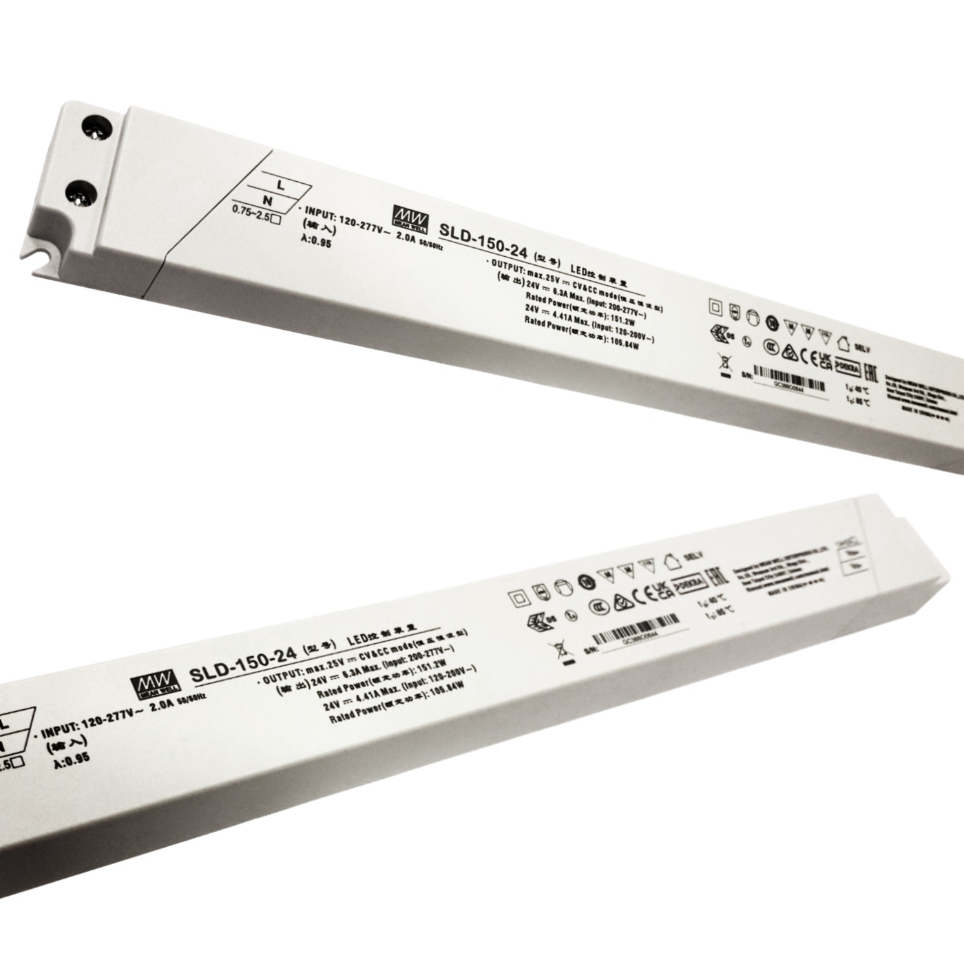 Meanwell Netzteil 150 Watt 24V DC IP20 Trafo MM SLD-150-24 – Bild 2